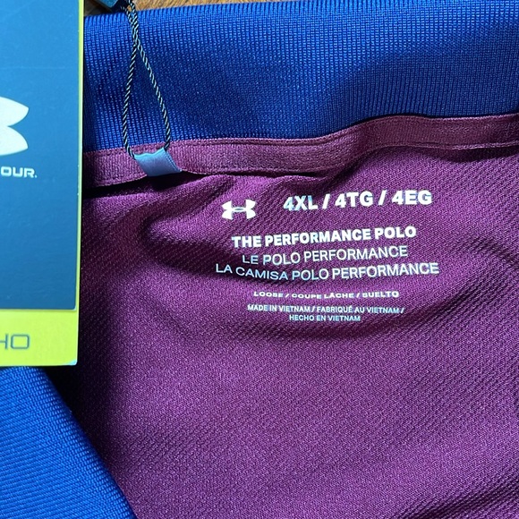 Under Armour color block performance polo maroon, and blue 4 XL - Picture 4 of 4